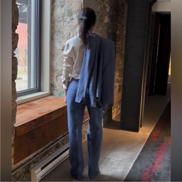 ZARA 2 PIECES MATCHING SET SHINY FABRIC JACKET & SHINY FABRIC STRAIGHT LEG PANTS - Picture 9 of 15